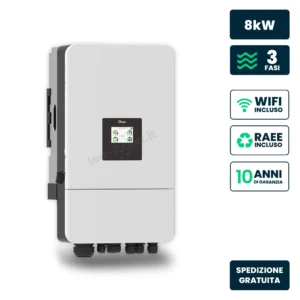 Inverter Ibrido Trifase LV Deye 8kW WiFi CEI 0-21 Bianco IP65